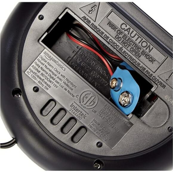 Black Digital LED Alarm Clock with Snooze Nightlight Battery Backup Compact - Picture 7 of 8